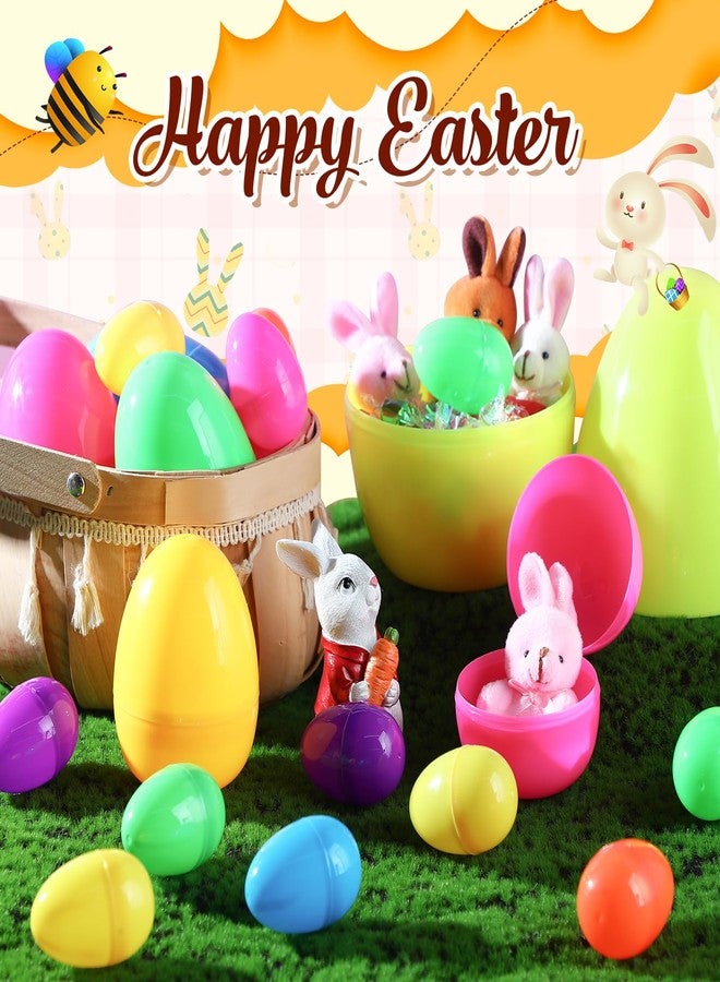 Silipull 114 Pcs 7.9, 3.9, 2.2 Fillable Easter Eggs Bulk Jumbo Plastic Empty Plastic Easter Eggs Bright Colorful for Basket Stuffers Fillers, Hunt, Filling Treats and Party Favor - Image 5